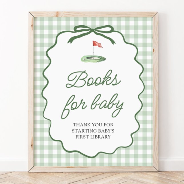 Affiche Jeu de tirage au sort de couches pour Baby Shower  (Sage Green Golf Bow Baby Shower Diaper Raffle Game Sign)
