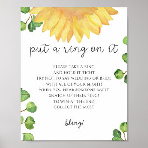 Affiche Jeu de tournesols mettre une bague dessus