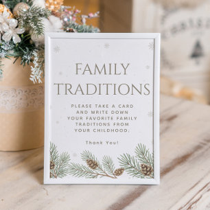 Affiche Jeu de traditions familiales pour Baby Shower d'hi