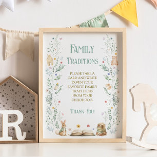 Affiche Jeu de traditions familiales pour baby shower sur