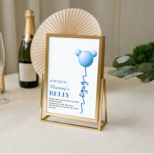 Affiche Jeu de ventre de maman ballon ours bleu