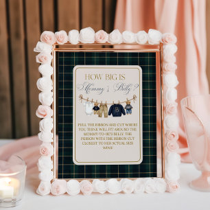 Affiche Jeu de ventre de maman pour Baby Shower Luxe Ours 