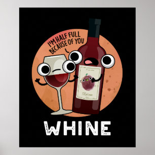 Affiche Jeu de vin de Whine amusant BG foncé