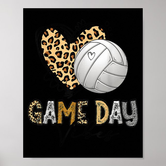 Affiche Jeu de volleyball Bleu Vibes Volleyball Maman (Devant)