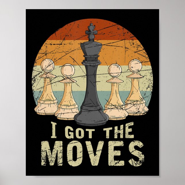 Affiche Jeu d'échecs du roi de pion Figure Échecs cadeaux (Devant)