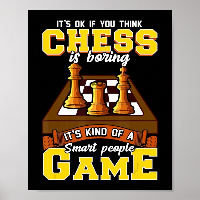 Affiche jeu d'échecs gens intelligents drôle joueur d'éche (Devant)