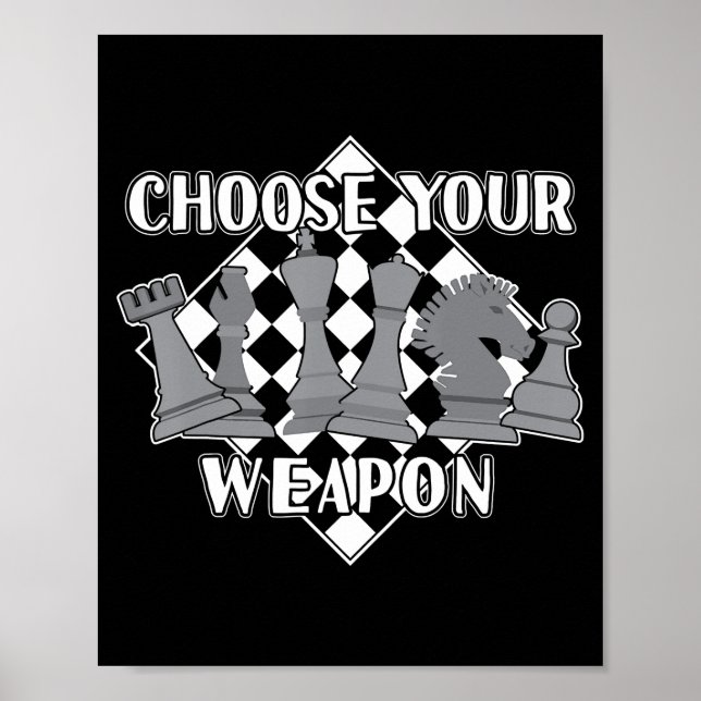 Affiche jeu d'échecs stratégie cadeau un joueur d'échecs (Devant)