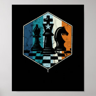 Affiche Jeu d'échecs Vintage rétro