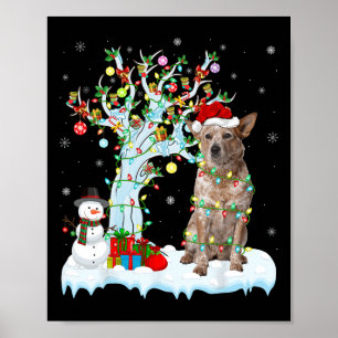 Affiche Jeu d'éclairage Santa Hat Chien de bétail australi