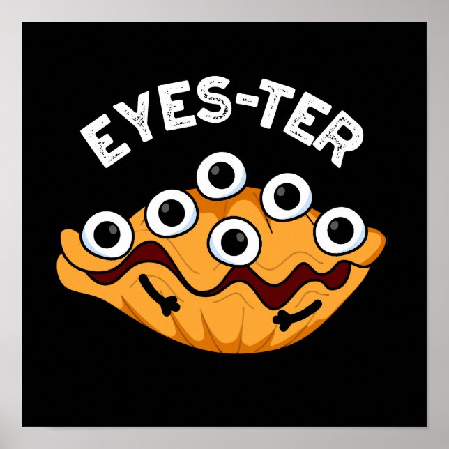 Affiche Jeu d'huîtres amusant des yeux BG foncé (Devant)