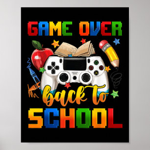 Affiche Jeu Drôle De Retour À L'École Gamer Enfants