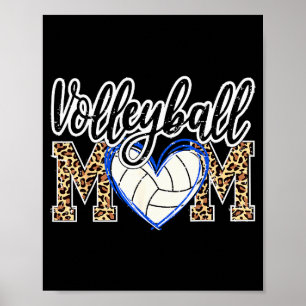 Affiche Jeu drôle de volley-ball féminin ballon léopard ma
