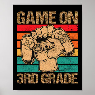 Affiche Jeu Drôle Sur 3ème Année Vintage Retro Retour À Sc