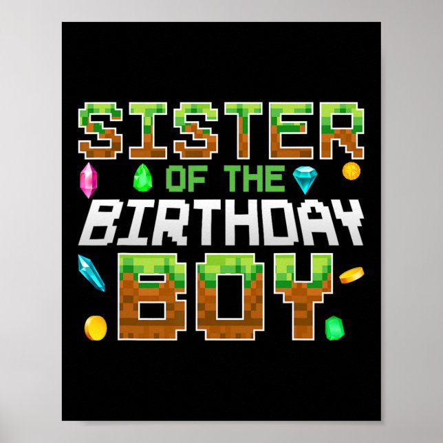 Affiche Jeu du numéro de pixel du frère de l'anniversaire (Devant)