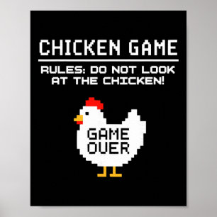 Affiche Jeu du poulet Ne regardez pas le poulet Drôle de p