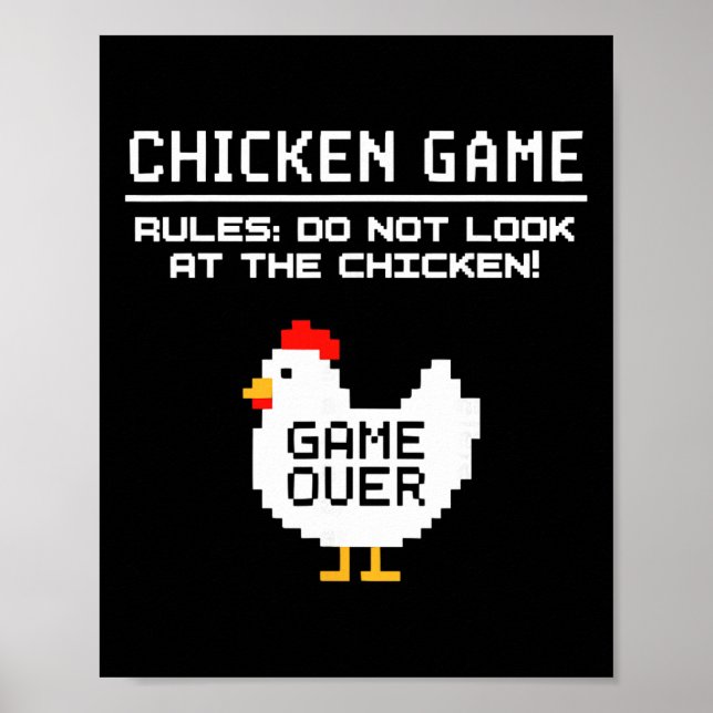 Affiche Jeu du poulet Ne regardez pas le poulet Drôle de p (Devant)