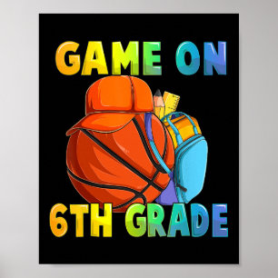 Affiche Jeu En 6E Année Premier Jour De L'École Basketball