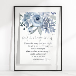 Affiche Jeu Fleurs Bleu Poussiéreux Mettez Un Anneau dessu