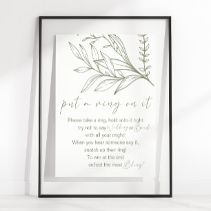 Affiche Jeu Fleurs Bohème Sage Mettez-Lui Une Bague Au Doi