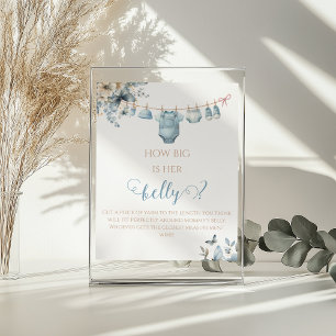 Affiche Jeu Floral de Devinette de Ventre de Bébé Bleu Pou