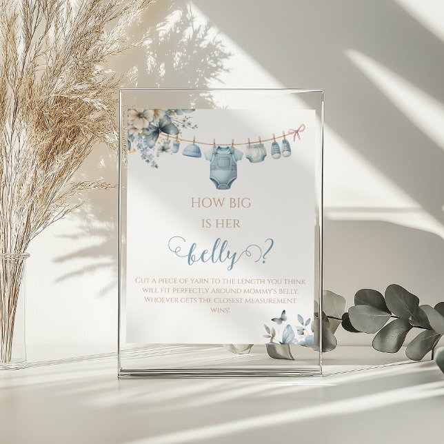 Affiche Jeu Floral de Devinette de Ventre de Bébé Bleu Pou (Créateur téléchargé)