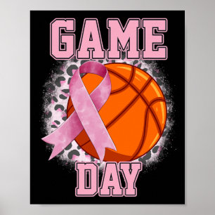 Affiche Jeu Jour du cancer du sein sensibilisation Basketb