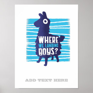 Affiche Jeu Llama où nous atterrissons garçons Ados graphi