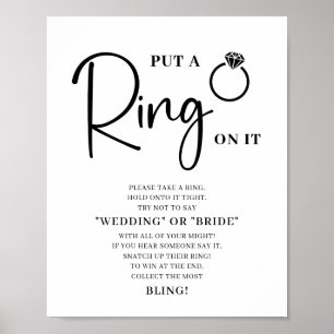 Affiche Jeu minimaliste de Fête des mariées blanche noire