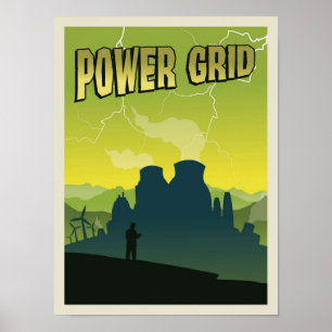 Affiche Jeu minimaliste de style de voyage du jeu Power Gr