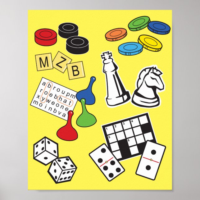 Affiche jeu Nuit, Jeux de société et jeux de mots (Devant)
