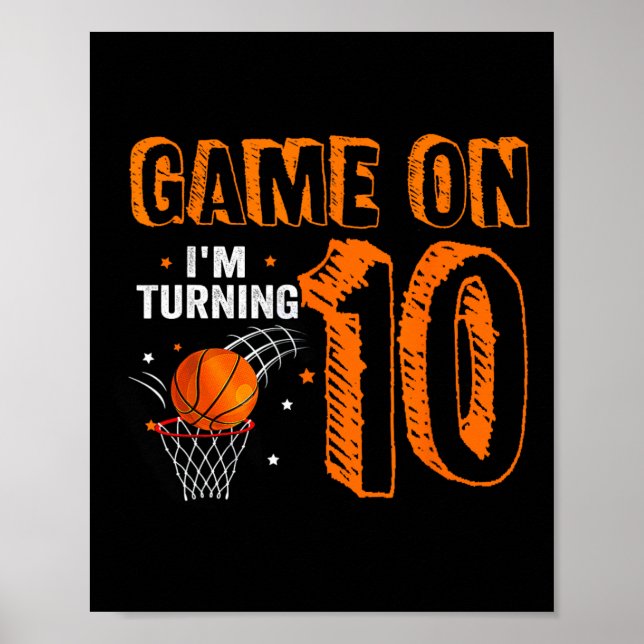 Affiche Jeu On I'm Turning 10 Basketball 10th Birthday B (Devant)