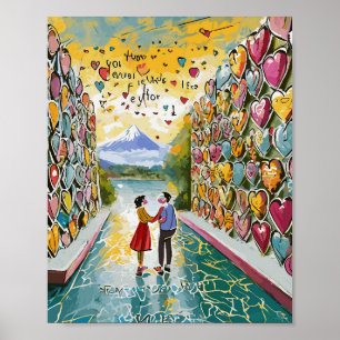 Affiche Jeu poétique : Mur de poésie d'amour magnétique