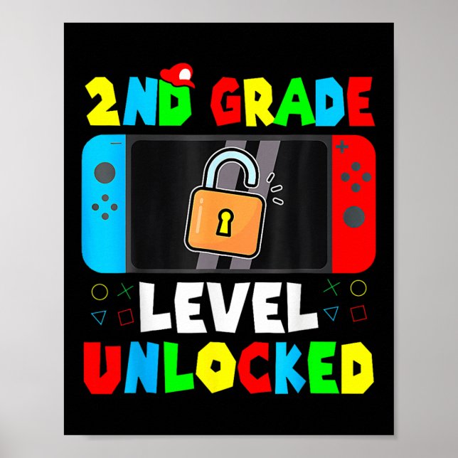 Affiche Jeu pour enfants Jeu 2e année niveau déverrouillé  (Devant)