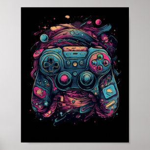 Affiche Jeu Rave Gamer Nerd Pc Gamer Abstrait Graphics
