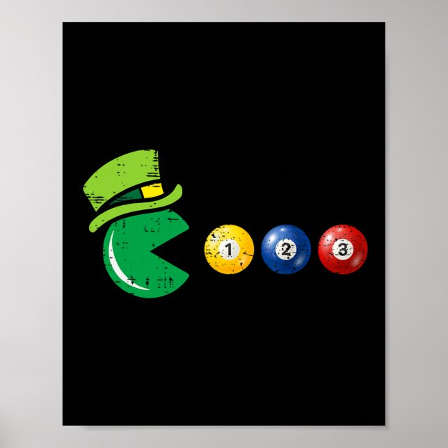 Affiche Jeu Rétro Billard St Patricks Day  (Devant)