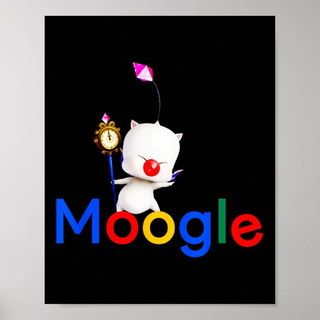 Affiche Jeu Retro Kawaii Jeu Vidéo Moogle Kupo Gamer 1 (Devant)