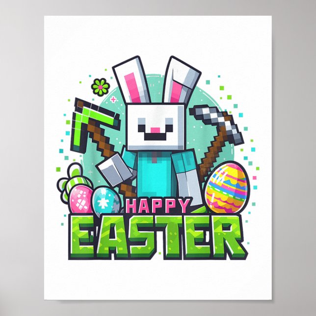 Affiche Jeu Vidéo de Pâques oeufs de lapin Jeu Garçons Hom (Devant)