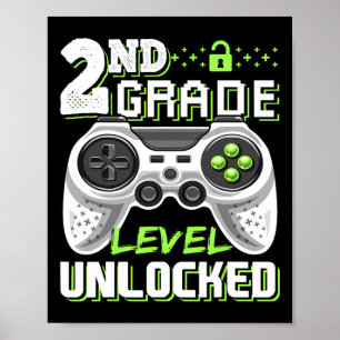 Affiche Jeu Vidéo Déverrouillé De 2E Année À L'École