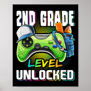 Affiche Jeu vidéo déverrouillé de 2e année Ck à l'école B