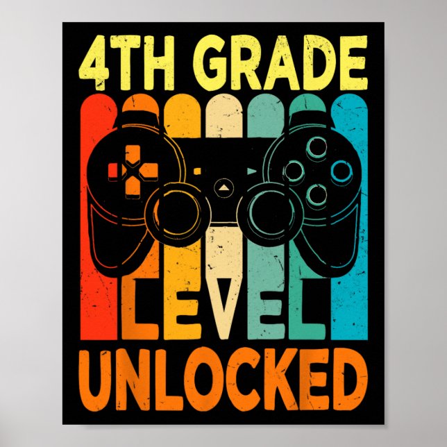 Affiche Jeu vidéo déverrouillé de 4e année à l'école (Devant)