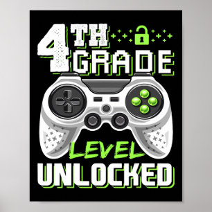 Affiche Jeu vidéo déverrouillé de 4e année à l'école