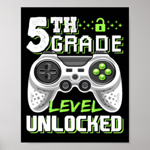 Affiche Jeu vidéo déverrouillé de 5e année à l'école
