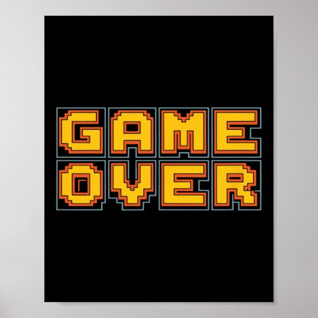 Affiche Jeu vidéo drôle rétro arcade des années 80 Nostalg (Devant)