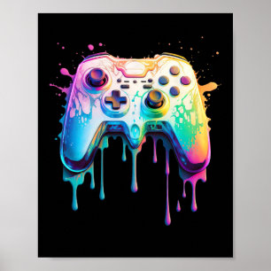 Affiche Jeu vidéo graphique - Amoureux de jeu vidéo coloré