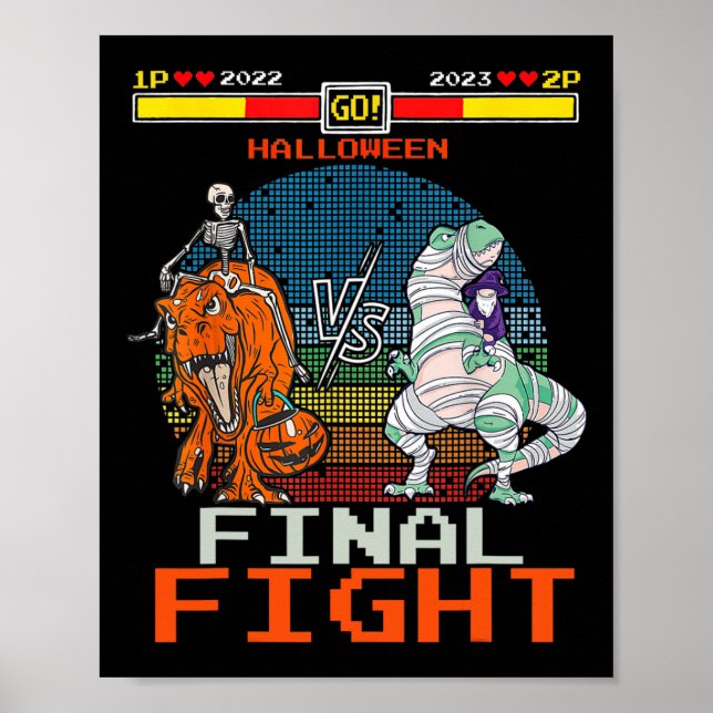 Affiche Jeu vidéo Halloween T-rex Skeleton maman - Final (Devant)