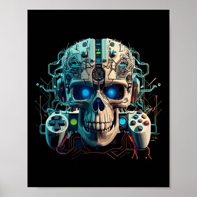 Affiche Jeu Vidéo Joueur Amorphous Créature Crâne Jeu C (Devant)