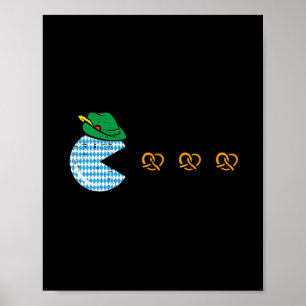 Affiche Jeu vidéo Manger Bretzels Joueurs Garçons Enfants