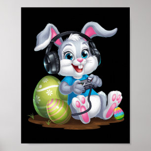 Affiche Jeu Vidéo Oeuf Bunny Jeu de Pâques Garçons Ga