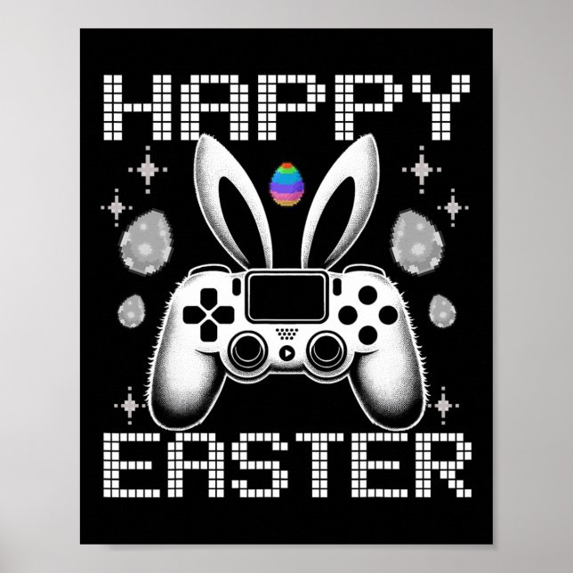Affiche Jeu Vidéo Oeufs Bunny Costume Pâques Garçons Enfan (Devant)