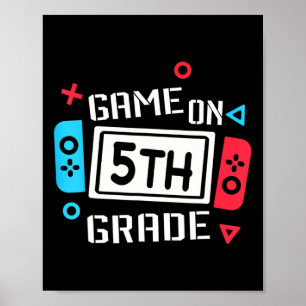 Affiche Jeu vidéo sur l'équipe amusante de 5e année cinqui